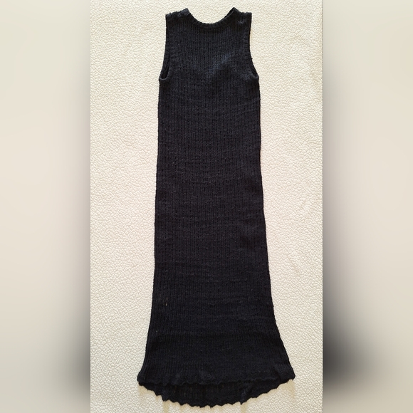 THE ROW Cutro Open Knit Silk Sleeveless Maxi Dress Midnight Blue M Org $2,550 - Picture 7 of 16